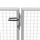 Градинска врата, поцинкована стомана, 415x150 см, сребриста