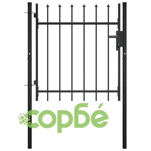 Градинска врата със заострени върхове, 100x75 см ➤ топ цена ➤ sorbe.bg