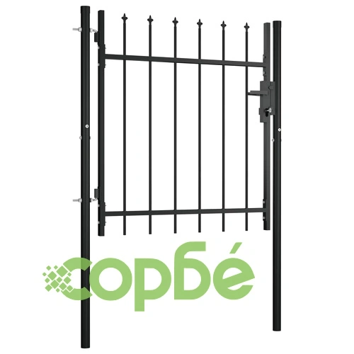 Градинска врата със заострени върхове, 100x75 см ➤ топ цена ➤ sorbe.bg