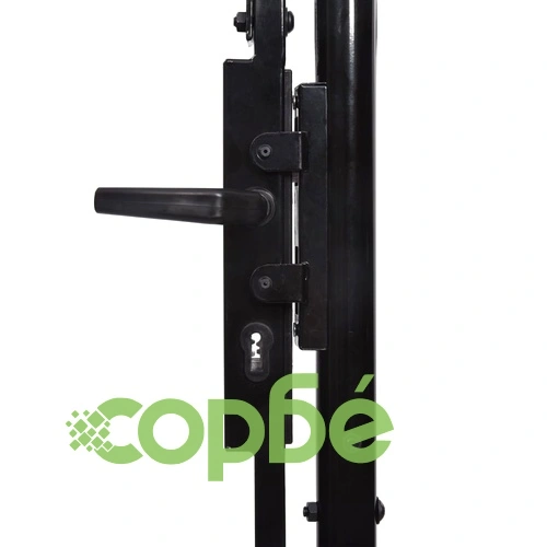 Градинска порта с арковидна горна част стомана 2х5 м черна ➤ топ цена ➤ sorbe.bg