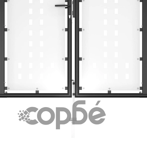 Градинска порта, стомана, 500x125 см, черна ➤ топ цена ➤ sorbe.bg