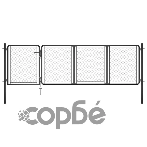 Градинска порта, стомана, 100x350 см, антрацит   ➤ топ цена ➤ sorbe.bg