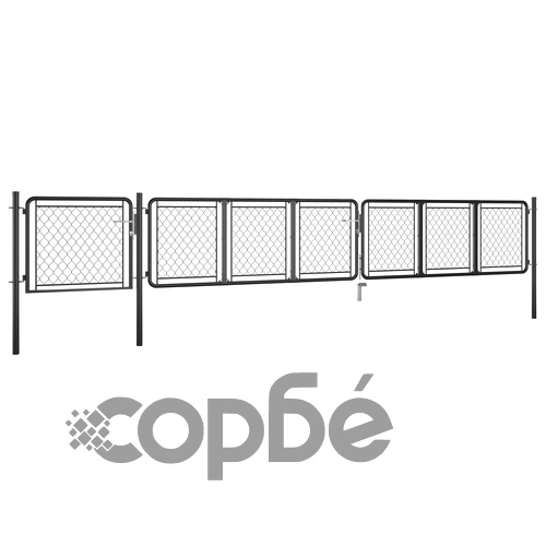 Градинска порта, стомана, 75x495 см, антрацит ➤ топ цена ➤ sorbe.bg