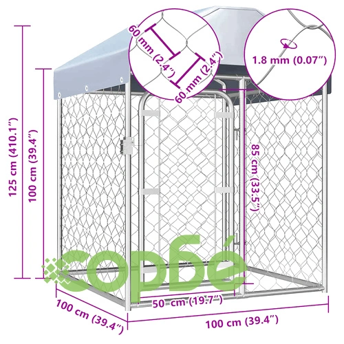 Външна клетка за кучета с покрив, 100x100x125 см ➤ топ цена ➤ sorbe.bg