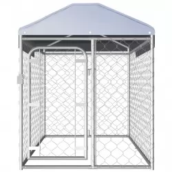 Външна клетка за кучета с покрив, 200x100x125 см
