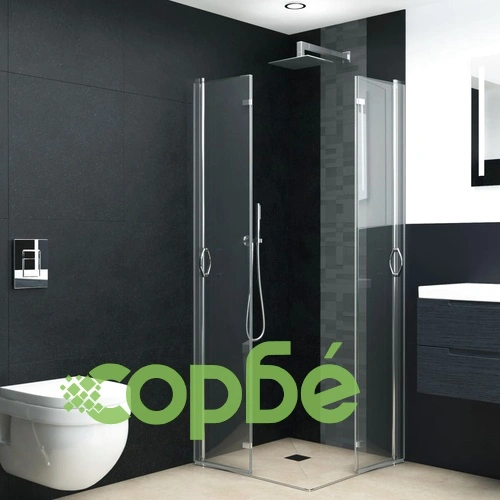 Душ кабина с врати хармоника, ESG стъкло, 75x75x185 см ➤ топ цена ➤ sorbe.bg
