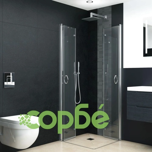 Душ кабина с врати хармоника, ESG стъкло, 80x70x185 см ➤ топ цена ➤ sorbe.bg