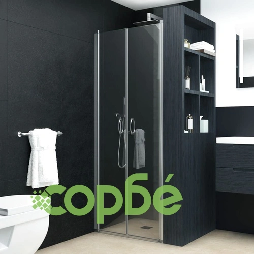 Врати за душ, прозрачно ESG стъкло, 80x185 см ➤ топ цена ➤ sorbe.bg
