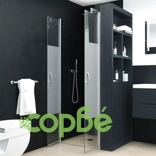 Врати за душ, полуматирано ESG стъкло, 80x185 см ➤ топ цена ➤ sorbe.bg