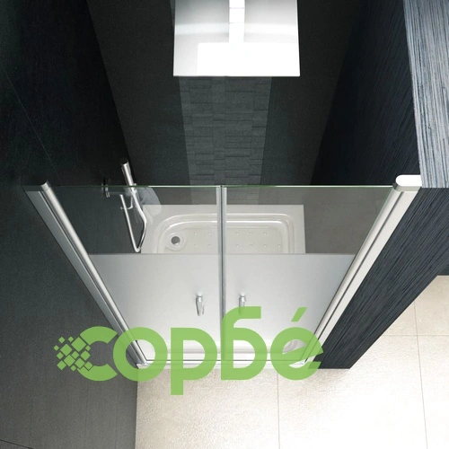 Врати за душ, полуматирано ESG стъкло, 80x185 см ➤ топ цена ➤ sorbe.bg