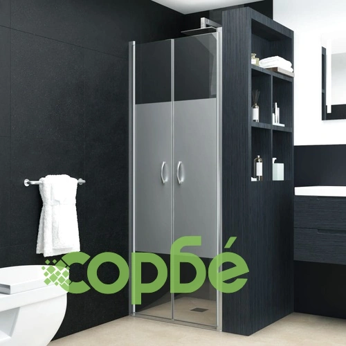 Врати за душ, полуматирано ESG стъкло, 80x185 см ➤ топ цена ➤ sorbe.bg