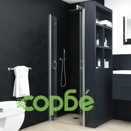 Душ параван хармоника, прозрачно ESG стъкло, 90x185 см ➤ топ цена ➤ sorbe.bg