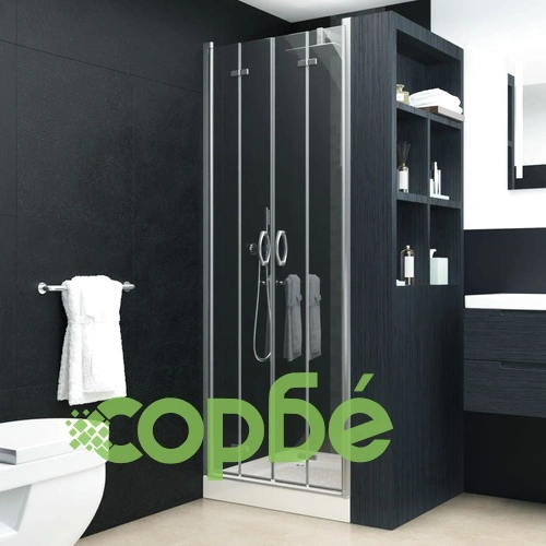 Душ параван хармоника, прозрачно ESG стъкло, 95x185 см ➤ топ цена ➤ sorbe.bg