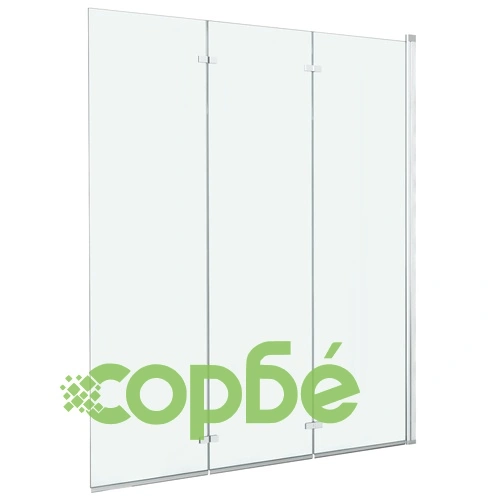 Сгъваем душ параван, 3 панела, ESG стъкло, 130x138 см ➤ топ цена ➤ sorbe.bg