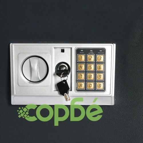 Цифров сейф с двойна врата, тъмносив, 35x31x80 см ➤ топ цена ➤ sorbe.bg