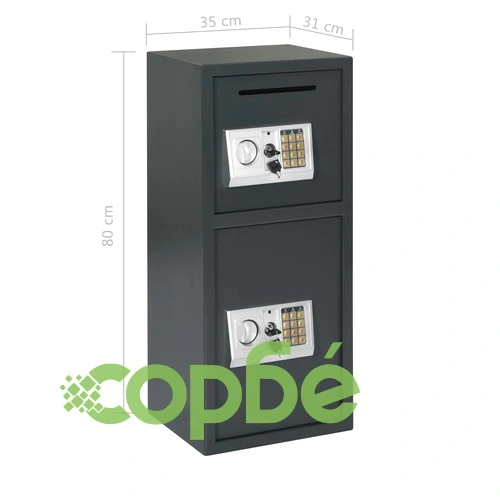 Цифров сейф с двойна врата, тъмносив, 35x31x80 см ➤ топ цена ➤ sorbe.bg