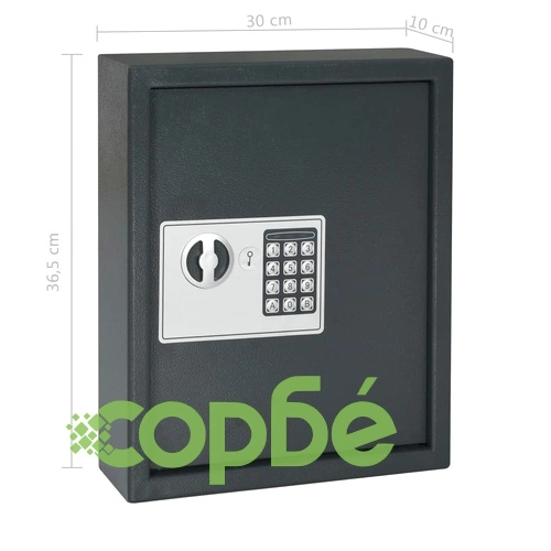 Сейф за ключове, тъмносив, 30x10x36,5 см ➤ топ цена ➤ sorbe.bg