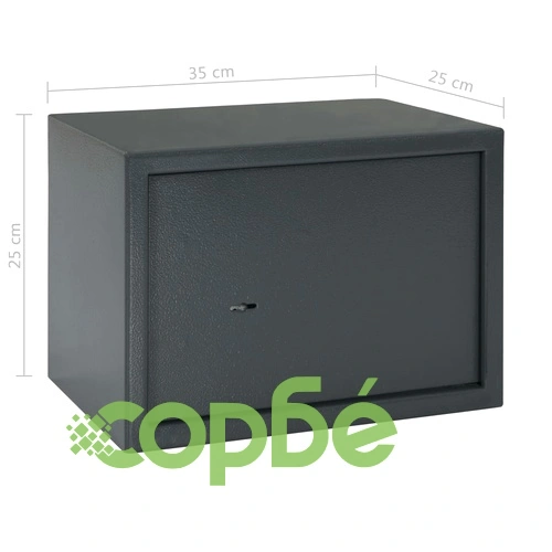 Механичен сейф, тъмносив, 35x25x25 см, стомана  ➤ топ цена ➤ sorbe.bg