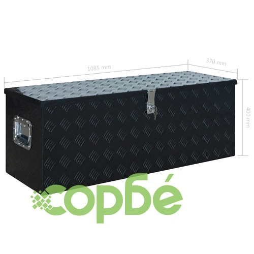 Алуминиева кутия, 1085x370x400 см, черна ➤ топ цена ➤ sorbe.bg