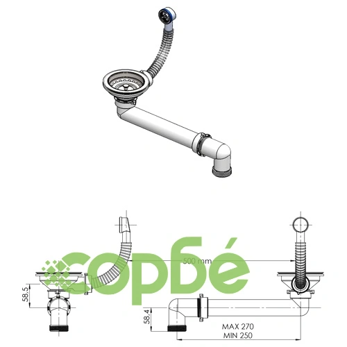 Гранитна кухненска мивка с едно корито, бежова ➤ топ цена ➤ sorbe.bg
