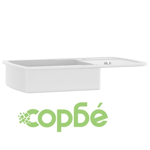 Гранитна кухненска мивка с едно корито, бяла ➤ топ цена ➤ sorbe.bg