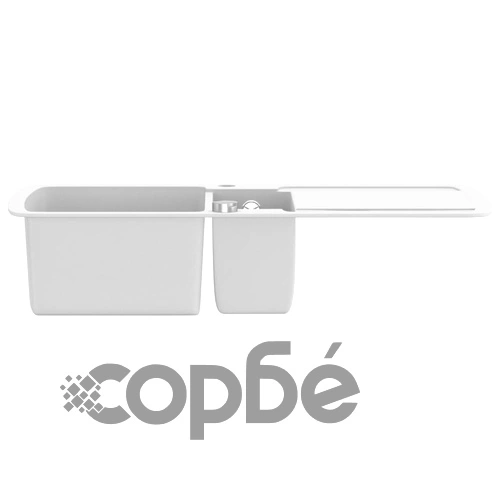 Гранитна кухненска мивка с две корита, бяла ➤ топ цена ➤ sorbe.bg