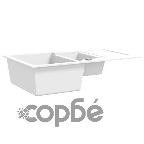 Гранитна кухненска мивка с две корита, бяла ➤ топ цена ➤ sorbe.bg