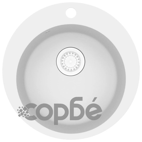 Гранитна кухненска мивка с едно корито, кръгла, бяла ➤ топ цена ➤ sorbe.bg