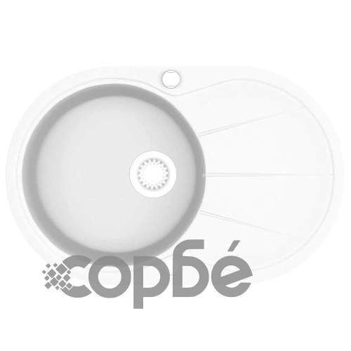 Гранитна кухненска мивка с едно корито, овална, бяла ➤ топ цена ➤ sorbe.bg
