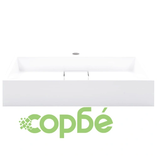 Мивка, 60x38x11 см, минерална/мраморна отливка, бяла ➤ топ цена ➤ sorbe.bg