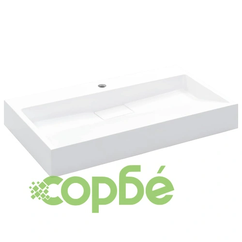 Мивка, 80x46x11 см, минерална/мраморна отливка, бяла ➤ топ цена ➤ sorbe.bg