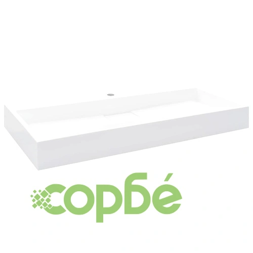 Мивка, 100x46x11 см, минерална/мраморна отливка, бяла ➤ топ цена ➤ sorbe.bg