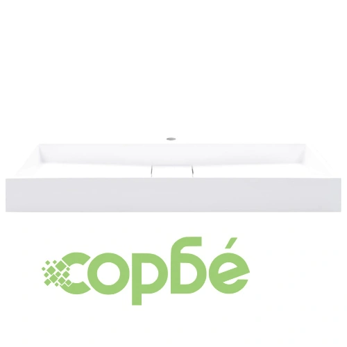 Мивка, 100x46x11 см, минерална/мраморна отливка, бяла ➤ топ цена ➤ sorbe.bg