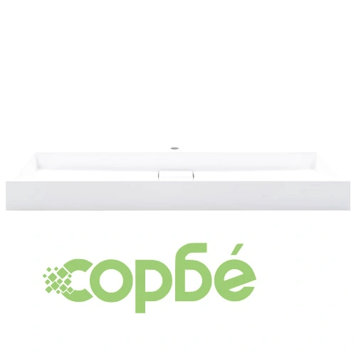 Мивка, 120x46x11 см, минерална/мраморна отливка, бяла ➤ топ цена ➤ sorbe.bg