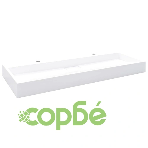 Мивка, 120x46x11 см, минерална/мраморна отливка, бяла ➤ топ цена ➤ sorbe.bg