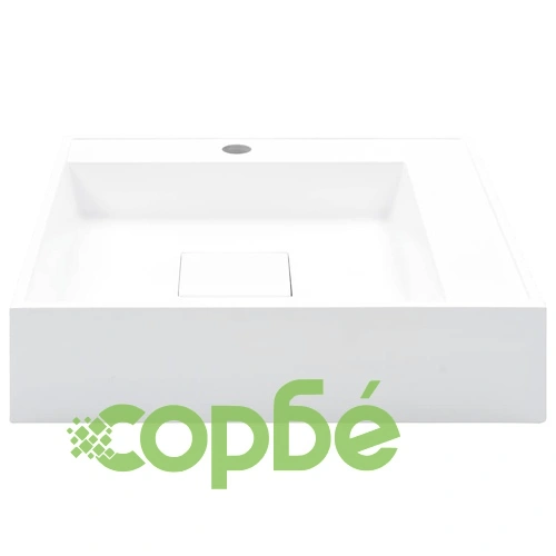 Мивка, 50x50x12 см, минерална/мраморна отливка, бяла ➤ топ цена ➤ sorbe.bg