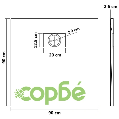 Душ корито, SMC, черно, 90x90 см ➤ топ цена ➤ sorbe.bg