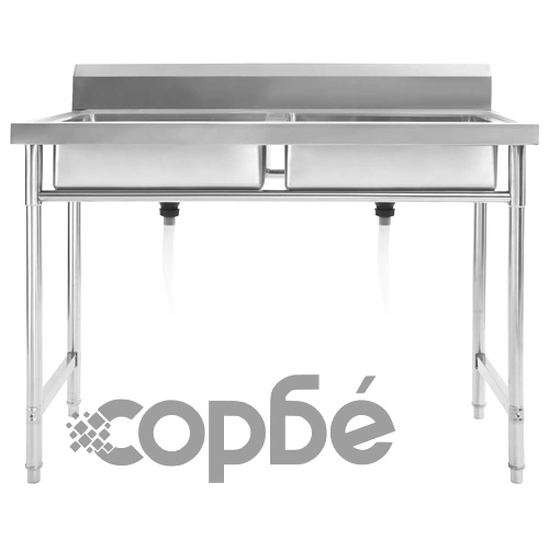 Кухненска мивка с двойно корито, неръждаема стомана ➤ топ цена ➤ sorbe.bg