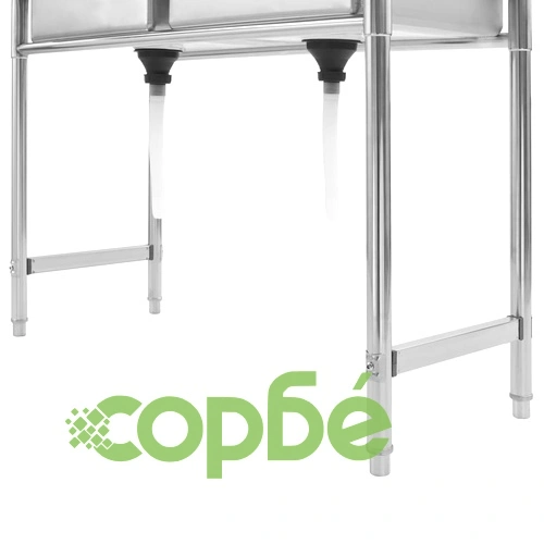 Кухненска мивка с двойно корито, неръждаема стомана ➤ топ цена ➤ sorbe.bg