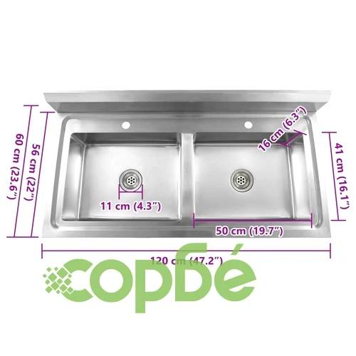 Кухненска мивка с двойно корито, неръждаема стомана ➤ топ цена ➤ sorbe.bg