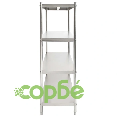 Кухненски стелаж с 4 рафта, 150x48x155 см, неръждаема стомана ➤ топ цена ➤ sorbe.bg