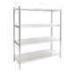Кухненски стелаж с 4 рафта, 150x48x155 см, неръждаема стомана