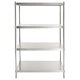 Кухненски стелаж с 4 рафта, 100x50x155 см, неръждаема стомана