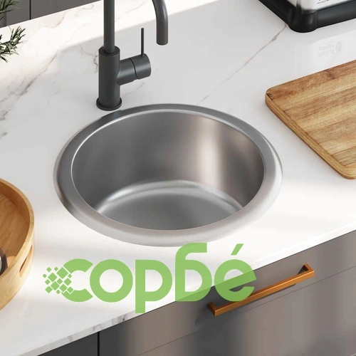 Кухненска мивка с цедка и сифон, неръждаема стомана ➤ топ цена ➤ sorbe.bg
