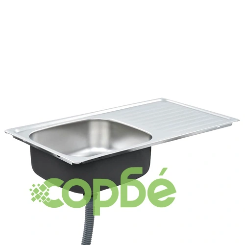 Кухненска мивка с цедка и сифон, неръждаема стомана ➤ топ цена ➤ sorbe.bg