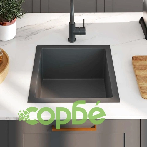 Ръчно изработена кухненска мивка, черна, неръждаема стомана ➤ топ цена ➤ sorbe.bg