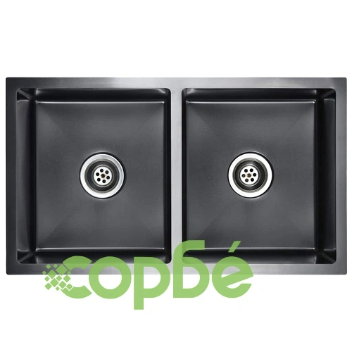 Ръчно изработена кухненска мивка, черна, неръждаема стомана ➤ топ цена ➤ sorbe.bg