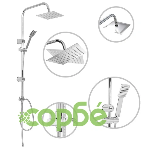 Душ комплект с пита и ръчен душ, неръждаема стомана ➤ топ цена ➤ sorbe.bg
