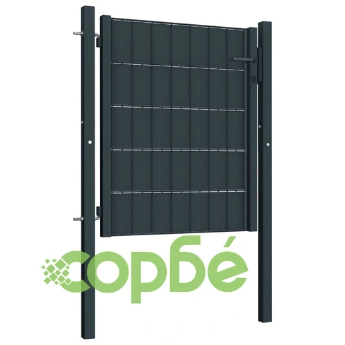 Порта за ограда, PVC и стомана, 100x81 см, антрацит   ➤ топ цена ➤ sorbe.bg