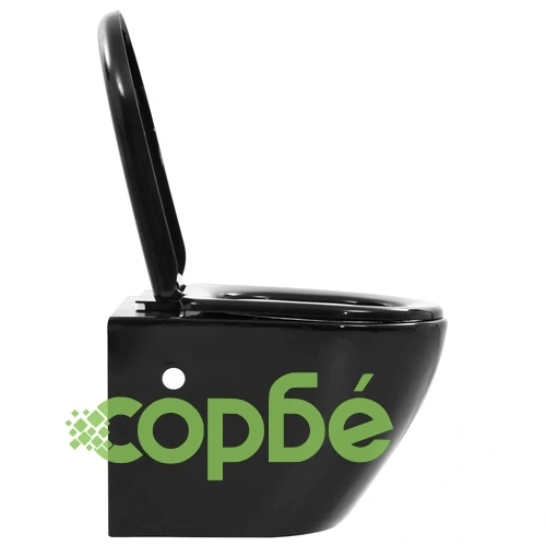 Окачена тоалетна чиния без ръб, керамична, черна ➤ топ цена ➤ sorbe.bg